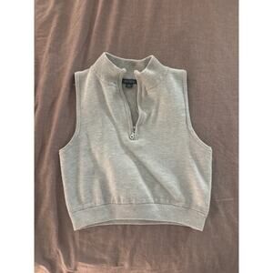 Cropped High Neck Zip Up tank